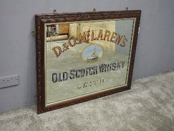 Antique D&G McLarens of Leith Whisky Advertising Mirror