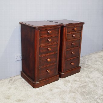 Pair of Small Victorian Mahogany Lockers or Chest of Drawers