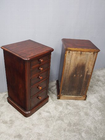 Antique Pair of Small Victorian Mahogany Lockers or Chest of Drawers