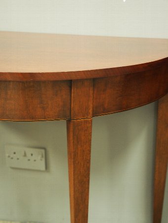 Antique Pair of George III Style Mahogany Demi-Lune Tables
