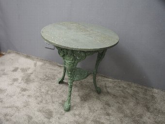Antique Green Cast Iron Garden Table 