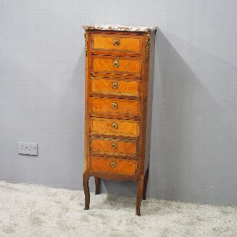  Tall French Inlaid Kingwood Chest of Drawers