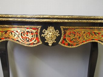 Antique French Boulle Serpentine Front Games Table