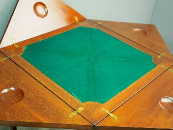 Antique Edwardian Inlaid Mahogany Envelope Card Table
