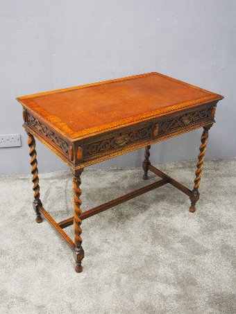 Antique Jacobean Revival Oak Writing Table