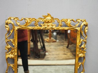 Antique Georgian Style Carved Giltwood Wall Mirror