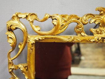 Antique Georgian Style Carved Giltwood Wall Mirror