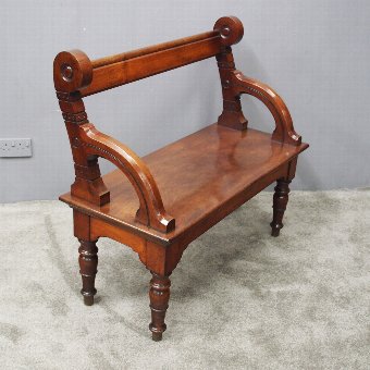 Arts and Crafts Mahogany Hall Bench