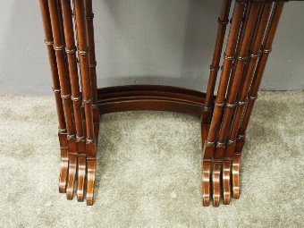 Antique Georgian Style Nest of 4 Walnut Tables