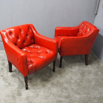 Pair of George IV Style Leather Club Chairs