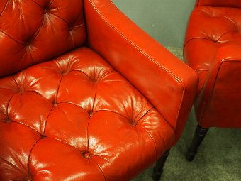 Antique Pair of George IV Style Leather Club Chairs