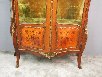 Antique French Kingwood and Walnut Display Cabinet