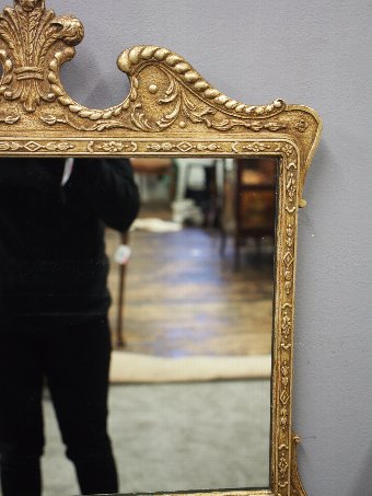 Antique George I Style Carved Gesso and Silvered Mirror