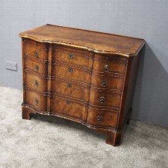 George II Style Walnut Serpentine Chest of Drawers