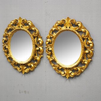 Pair of Victorian Carved Giltwood Mirrors