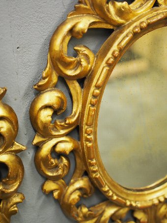 Antique Pair of Victorian Carved Giltwood Mirrors