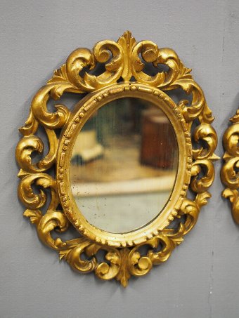 Antique Pair of Victorian Carved Giltwood Mirrors