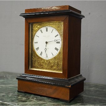 Walnut and Ebonized Clock from Marshall and Sons, Edinburgh