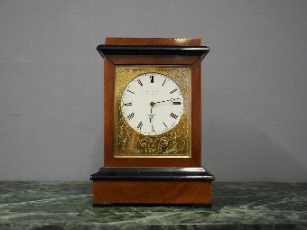 Antique Walnut and Ebonized Clock from Marshall and Sons, Edinburgh