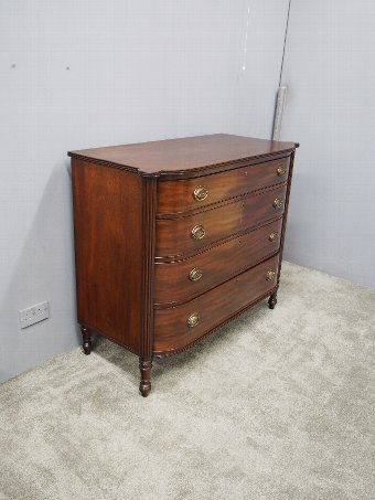 Antique Scottish Mahogany Barrel Front Chest of Drawers