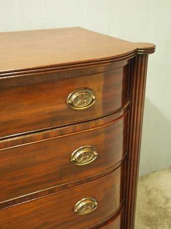 Antique Scottish Mahogany Barrel Front Chest of Drawers
