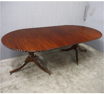 Regency Style Twin Pillar Dining Table with 1 Leaf