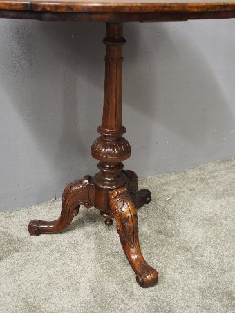 Antique Victorian Inlaid Burr Walnut Occasional Table or Games Table