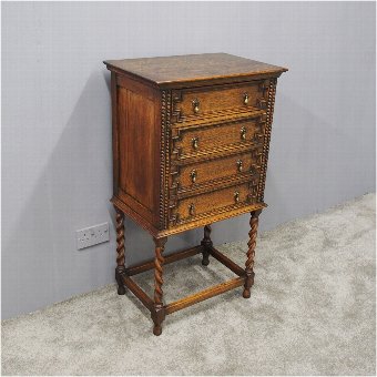 Jacobean Style Oak Music Cabinet