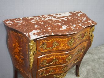 Antique French Marble Top Kingwood Commode