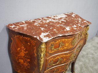 Antique French Marble Top Kingwood Commode
