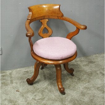 Victorian Oak Revolving Desk Chair