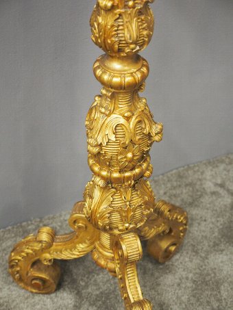 Antique Charles II Style Carved and Gilded Torchere