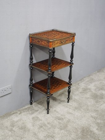 Antique French Inlaid 3 Tier Etagere