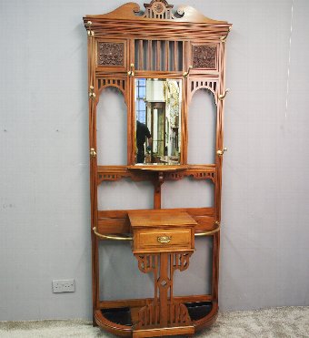 Late Victorian Walnut Hall Stand