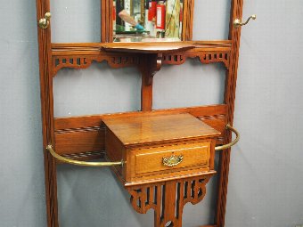 Antique Late Victorian Walnut Hall Stand
