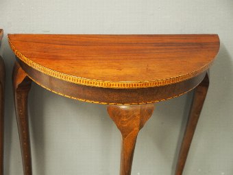 Antique Pair of Sheraton Style Mahogany and Inlaid Occasional Tables