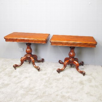 Pair of Victorian Mahogany Card Tables