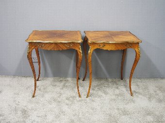 Antique Pair of French Kingwood Occasional Tables