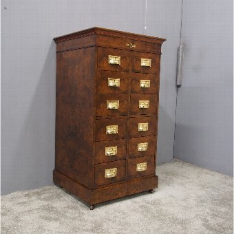 Victorian Burr Walnut Filing Cabinet or Office Chest
