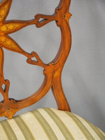 Antique Satinwood and Inlaid Side Chair 