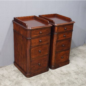 Pair of Victorian Mahogany Bedsides with Gallery