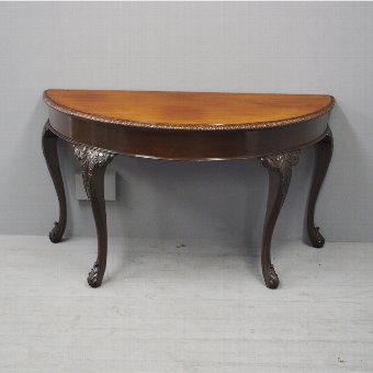 Georgian Style Carved Mahogany Demi Lune Table