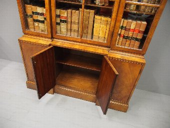 Antique Pepys Style Reverse Breakfront Cabinet Bookcase
