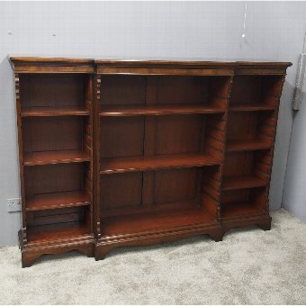 Edwardian Mahogany Breakfront Open Bookcase