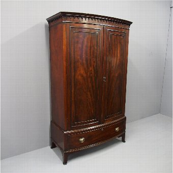 Georgian Style Mahogany Bow Front Wardrobe