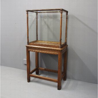 Oak Display Cabinet on Stand