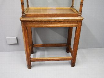 Antique Oak Display Cabinet on Stand