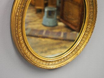 Antique  Pair of Victorian Oval Gilded Mirrors