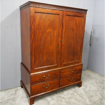 George III Mahogany Linen Press