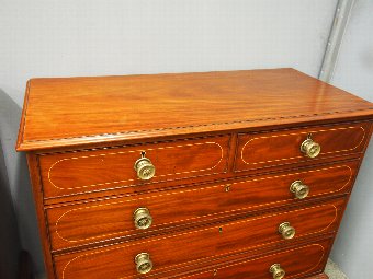 Antique Pair of George III Mahogany and Inlaid Chest of Drawers